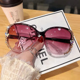 Sunglasses 2025 Women Luxury Design Sun Glasses Bling Rhinestone Gradient Lens  Eyeglasses for Female UV400